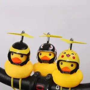 Desain Baru Lucu Bebek Kecil Kuning Klakson Bel Sepeda Listrik Sepeda Motor Stang Bebek dengan Helm Capung Bambu