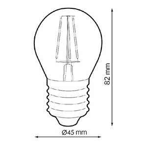 หลอดไฟไส้หลอด LED 350LM 4W สไตล์วินเทจ E27 G45แสงอุ่น2300K หลอดฟลูออเรสเซนต์ประหยัดพลังงาน45X73H มม. - Product Image 3