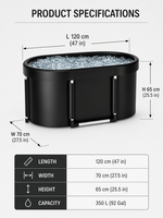 Baignoire gonflable pliable portable rectangulaire pour adultes, pour spa à domicile, bain chaud, baignoire épaisse pour trempage profond, rangement facile