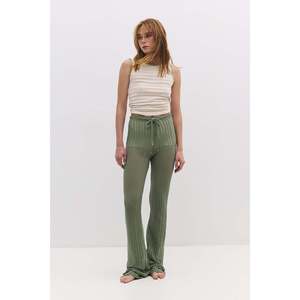 Pantalones de malla con cintura fruncida - Product Image 1