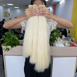 Paquet de cheveux vierges naturels lisses couleur blonde cheveux vietnamiens bruts de haute qualité noir un donneur pour les femmes noires - Product Image 1
