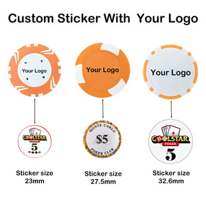 Fichas de Póker de Arcilla COOLSTAR de 40 mm, a Granel, con Ranura para Adhesivo Personalizado de 25,7 mm, Calidad de Casino, 14 g, Venta al por Mayor, OEM, Marca Privada - Product Image 3