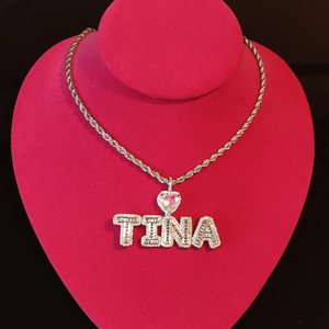 จี้รูปตัวอักษรและตัวเลขตามสั่งทันสมัยทำจากสเตนเลสโรเดียมชุบทองและเชือกทองเหลืองพร้อมเพชรเป็นหินหลัก - Product Image 4