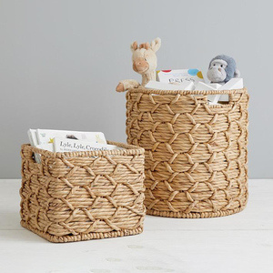 Top Factory Manufacturer Water Hyacinth Storage <b>Baskets</b> Organizer Laundry Bags Hamper <b>Basket</b> Clothing Store - Product Image 1