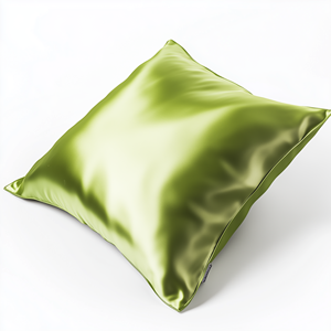 Conception personnalisée OEM 16-22 Momme 6A Grade taie d'oreiller en satin de soie turque élégante OEKO-TEX certifiée vert pomme feuilles de luxe marine - Product Image 2