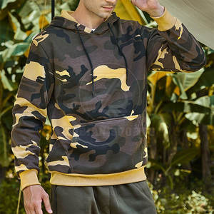 Sweat à capuche décontracté pour homme en motif de camouflage classique pour un usage quotidien Sweat à capuche léger de camouflage pour homme avec capuche réglable - Product Image 2