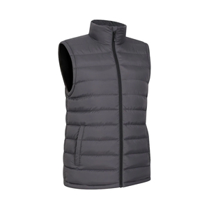 Gilet en duvet sans manches d'excellente qualité Gilet en duvet rembourré chaud d'hiver à fermeture éclair de couleur grise avec un design et une taille personnalisés - Product Image 4