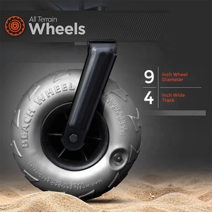 Carrello da Spiaggia in Acciaio Inossidabile con Ruote a Palloncino, Struttura a Piattaforma, Personalizzabile OEM, Capacità di Carico 100kg - Product Image 4