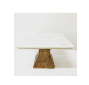 Soporte cuadrado de madera y mármol para exhibición de tartas, diseño Simple, para mesa, colección de diseñador, precio asequible - Product Image 1