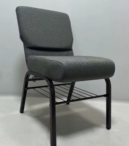Silla de Iglesia de Tela Morada, Asientos Metálicos para Auditorio, Silla Apilable para Teatro, para Salón Escolar - Product Image 3