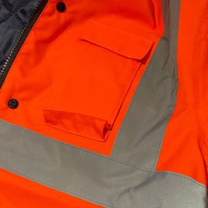 เสื้อกั๊กนิรภัยสำหรับผู้ชายเสื้อกั๊กนิรภัยกันน้ำแบบสะท้อนแสงแอนซี่คลาส1สำหรับงานก่อสร้างในฤดูหนาวโลโก้ตามสั่ง - Product Image 3