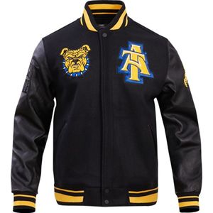 Personnalisé pour A & T Aggies Bulldog Varsity Bomber Jacket Hommes Femmes Peau de Mouton Respirant Tricoté Tissu Peigné Haut - Product Image 3