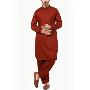 红色男士阿富汗风格Shalwar Kameez套装Mehndi Kurta/现代shalwar kameez/最新设计kurta shalwar男士