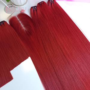OMBRE WINE Cabello liso de hueso de larga duración de la mejor calidad, paquetes de cabello vietnamita natural sedoso, cabello vietnamita crudo doble dibujado - Product Image 6
