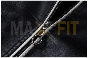 Chaqueta de motorista vintage personalizada para hombre MAXFIT ENTERPRISES, traje de otoño con cuello levantado y tela de lona, estilo informal - Product Image 6