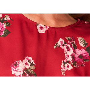 Vince Camuto Top da Donna Casual Elegante al Ginocchio con Vita Arricciata Floreale in Chiffon Elastico Taglia Media per la Chiesa - Product Image 6