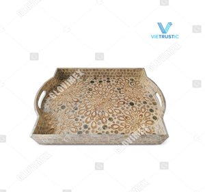 Producto de venta superior, bandejas decorativas de nácar, bandejas de comedor para el hogar, decoración al por mayor, buen precio, organizador de bandejas de cocina - Product Image 1