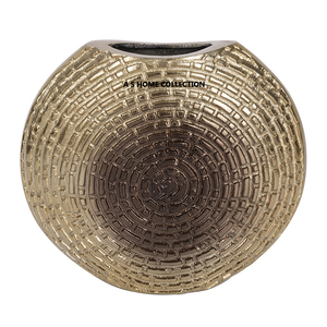 Vase à fleurs de table en aluminium coulé fini blanc et texturé or avec différents styles pour les touches de luxe - Product Image 5