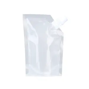 使い捨てカスタムジュースミルク飲料透明スタンドアップバッグ、注ぎ口詰め物とパッキングバッグ付き