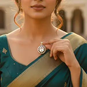 Colgante Ovalado de Plata 925 de Moda para Mujer, con Circonita Cúbica, Chapado en Rodio, Oro Rosa de 14K, Material Religioso Cristiano - Product Image 3