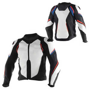 Nueva chaqueta de cuero de moto de carreras Slim Fit chaqueta de cuero de moto Lisa hecha en Pakistán - Product Image 3