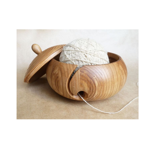 Cuenco de hilo de madera reutilizable Madera marrón antigua con aspecto de diseñador de cuenco de hilo de agujero Fabricado en India Venta caliente - Product Image 5