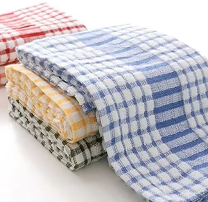 Serviettes de cuisine en coton doux avec motif en treillis quadrillé offrant une absorption d'eau supérieure pour le nettoyage quotidien Fournisseur indien - Product Image 5