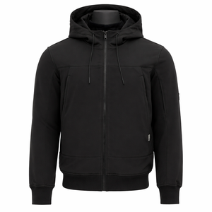 Chaqueta Softshell con Capucha, Cierre Completo, Resistente al Viento, Impermeable, Transpirable, Forrada de Forro Polar, para Trabajo al Aire Libre - Product Image 1