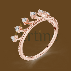 Anillo de oro minimalista moderno de 18 quilates Anillo de Bodas de diamantes - Product Image 1