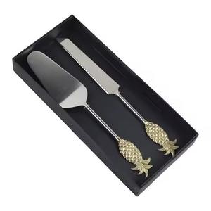 Stainless Steel <b>Cake</b> <b>Cutter</b> and Server Antique Designer Golden Finishing Wedding <b>Cake</b> Knife & Server Set - Product Image 5