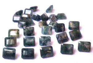 Ágata de musgo natural de alta calidad 3x5mm Octágono facetado de alta calidad-Octágono de ágata de musgo Suelto - Product Image 2