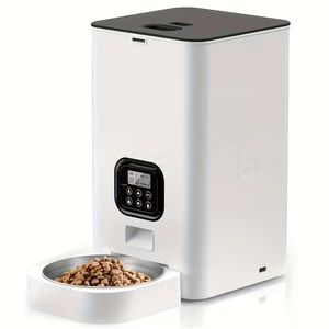 Comedero Automático de Plástico para Mascotas de 4L y 6L, Dispensador de Comida Temporizado para Perros y Gatos, Control de Porciones Programable, Alimentado por Batería USB - Product Image 1