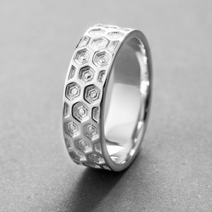 แหวนคู่หกเหลี่ยม3A เพทายกว้าง4มม. 925แหวนชุบเงิน6.5มม. ชุบ Anillo De La Pareja - Product Image 4