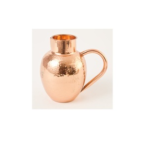 <b>Copper</b> <b>Jug</b> Hammered Shine Finished for Serving Water Home Kitchen Use - Product Image 1