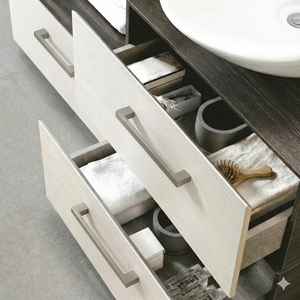 Contemporary Minimalist Zinc Alloy Square <b>U</b>-Shape Brushed Finish Cabinet Handle Pulls for Kitchen Bathroom Bedroom - Product Image 6
