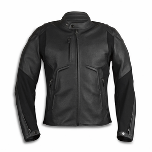 Rider Men's Genuine Leather Winter Motorcycle Jacket Windproof CE-Certified Track Racers Armours Protection Black Racing - Product Image 1