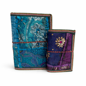 Diario Hecho a Mano con Tela de Sari Bordada y Estampada, con 100 Hojas, Diseño Vintage de Patchwork para Escribir y Regalar - Product Image 1