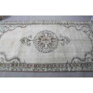 Alfombra de 4.3x7.7 pies, Alfombra Turca Vintage, Alfombra Azul Abstracta - Product Image 4