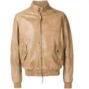 Nouvelle arrivée Veste en cuir pour homme de haute qualité avec tissu en toile Col montant Logo avant - Imperméable et écologique - Product Image 1