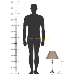 Modern Silver <b>Metal</b> Table Lamp With <b>Black</b> Fabric <b>Shade</b> Perfect Decorative <b>Lighting</b> For Bedroom Living Room And Study Room Lamps - Product Image 3