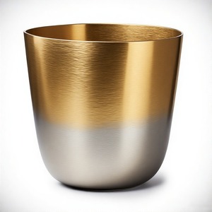 กระถางโลหะทองเหลืองโบราณและสีดำสำหรับสร้างมุมสีเขียวในทุกพื้นที่ - Product Image 1