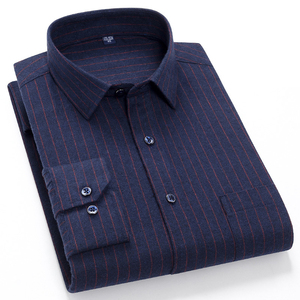 Offre spéciale à la mode hommes printemps à manches longues chemise en flanelle Logo personnalisé 100% coton 210 grammes fil teint solide motif à carreaux tricoté - Product Image 5