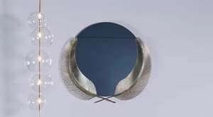 Vente en gros miroir mural décoratif rond en forme de feuille - Product Image 2