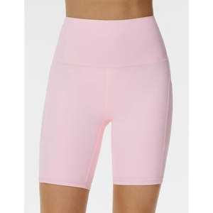 Pantalones cortos de entrenamiento de cintura alta para mujer de alta calidad, pantalones cortos elásticos para correr con control de barriga y bolsillos - Product Image 2
