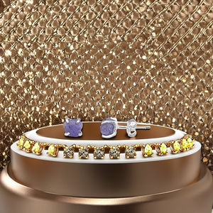 Classic Style Tanzanite <b>Stud</b> Earrings Handmade 5-7mm Raw Gemstone Gold-Plated <b>Silver</b>-Jewelry Women's Gift for Any Occasion - Product Image 4