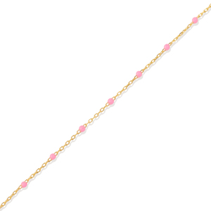 Pulsera de Cadena con Diseño de Esmalte en Color Rosa Claro, Joyería de Plata de Ley 925 Hecha a Mano en Turquía, Venta al Por Mayor - Product Image 2