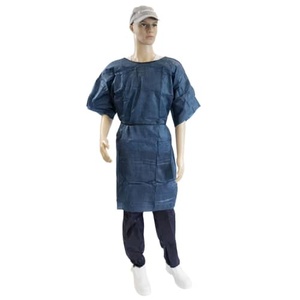 Scrubs médicaux respirants bleu foncé Taille M Blouse de chirurgie pour médecins et infirmières Techniques imprimées à manches courtes - Product Image 1