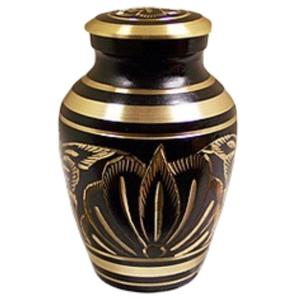 Urnas de recuerdo de cremación de latón de alta calidad con grabado de color dorado y Rojo acabado para cenizas humanas - Product Image 4