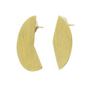 Brass Gold Plated Stud and Hoop <b>Earrings</b> with <b>Opal</b> Pearl Diamond - Product Image 2