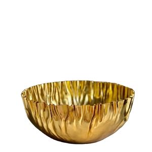 Cuenco dorado galvanizado con diseños curvos, cuenco de fruta de alta calidad, decoración para tu hogar - Product Image 1